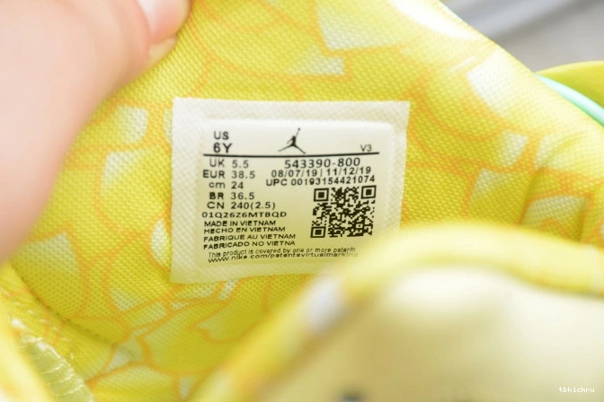 Rep TBkick (GS) Air Retro Yellow 543390-800 Dynamic 6 Floral Jordan 0730